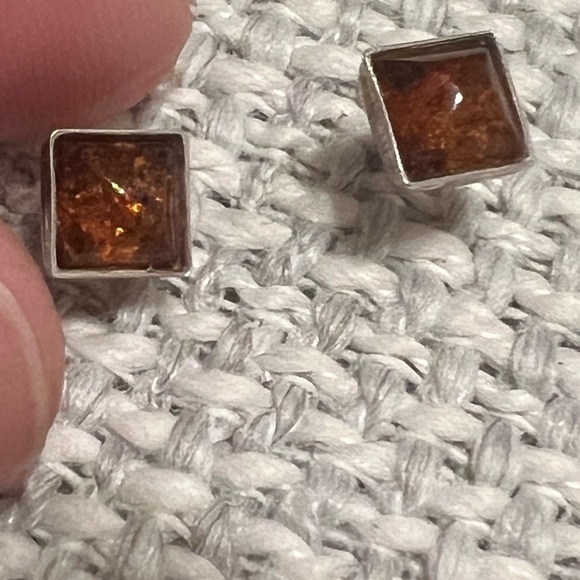 Jewelry - Sterling silver Amber earrings made in Mexico